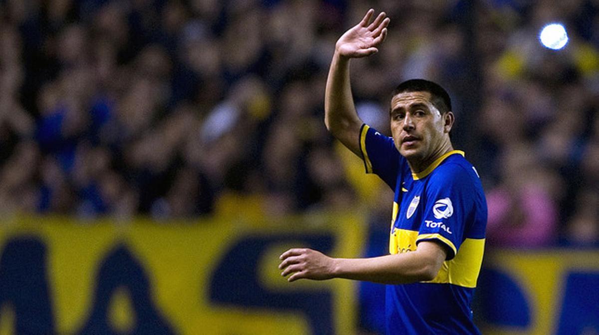 Juan Roman Riquelme, durante un partido del Argentinos Juniors, el pasado septiembre