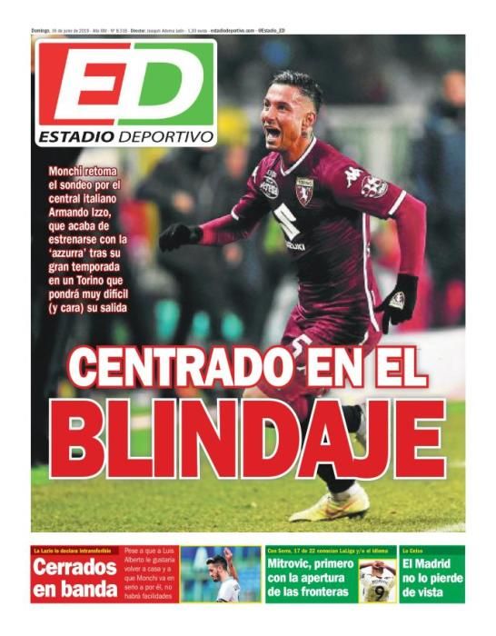 Portada ESTADIO DEPORTIVO domingo 16 de junio 2019