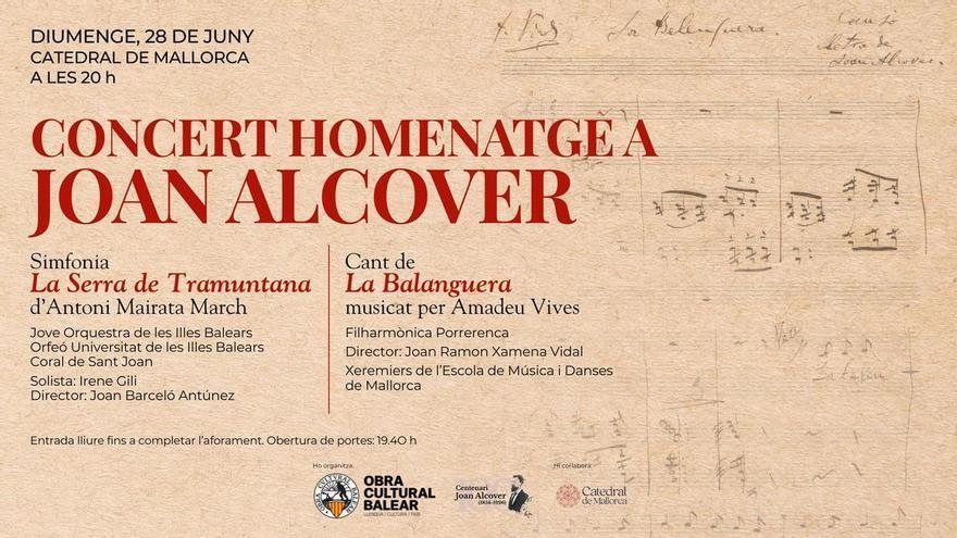 La OCB organiza un concierto en homenaje a Joan Alcover en la Catedral de Mallorca este domingo
