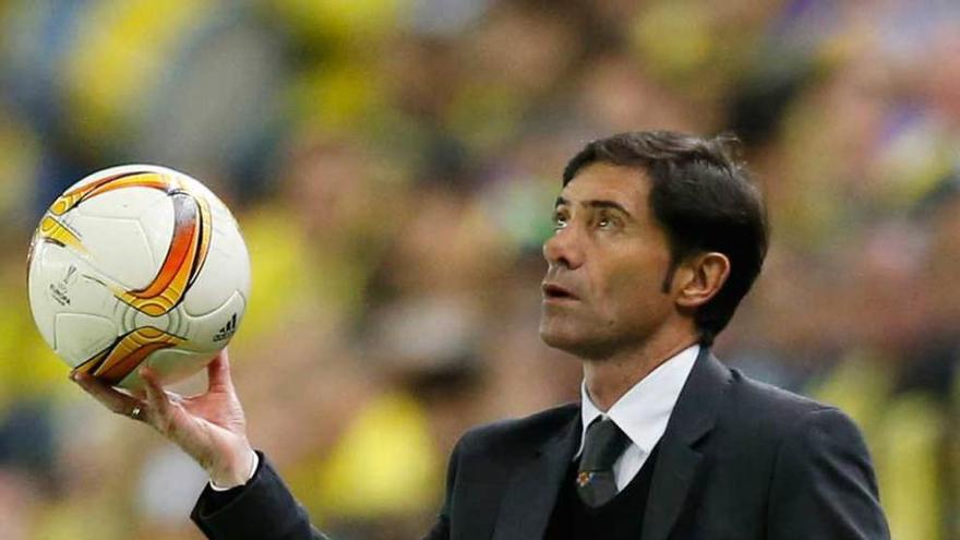 Marcelino, durante un partido como entrenador del Villarreal.