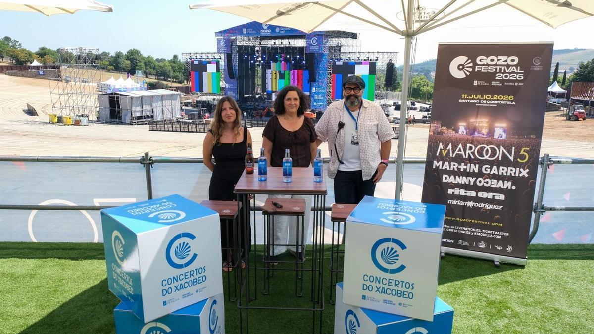 La delegada territorial de la Xunta en A Coruña, Belén do Campo, ofreció una rueda de prensa en el recinto donde tendrán lugar los conciertos de O Gozo Fest