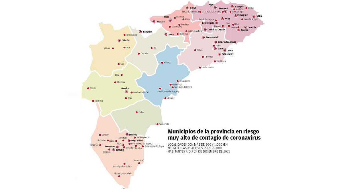 Municipios con alto riesgo de contagio de coronavirus