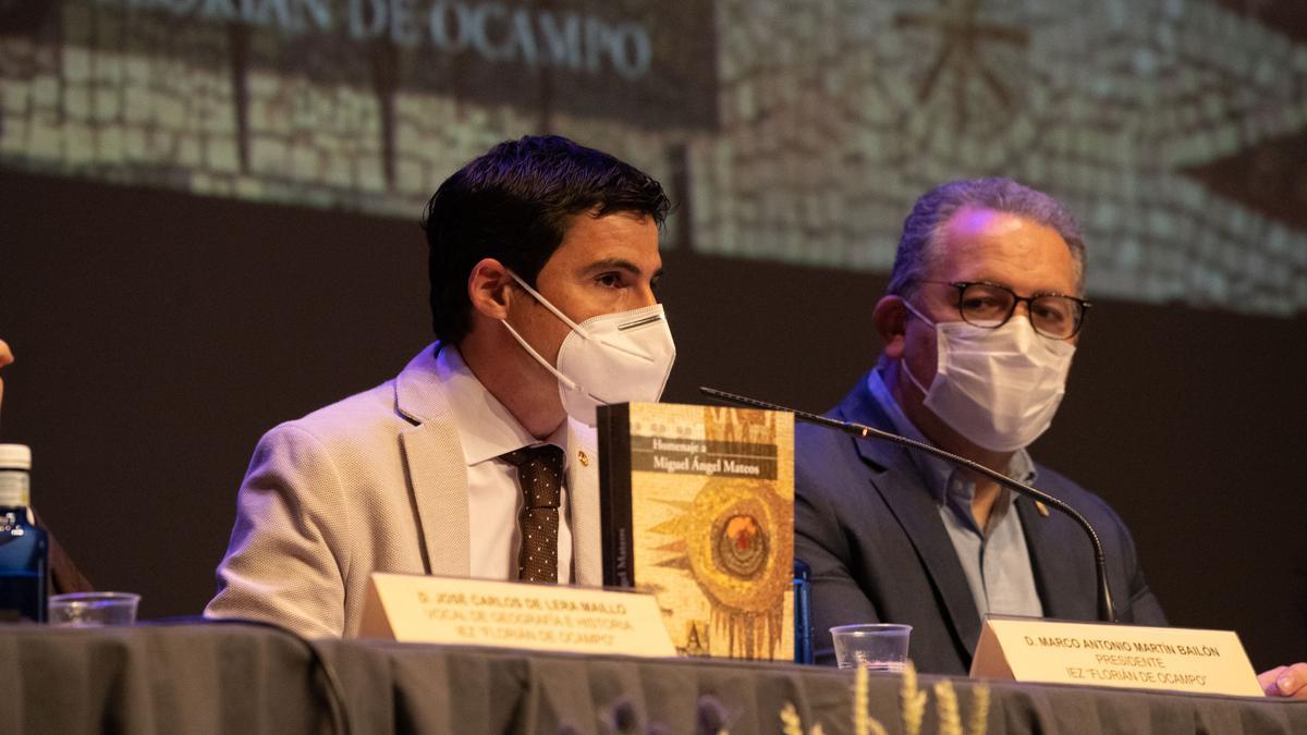 El presidente del IEZ Florián de Ocampo, Marco Antonio Martín Bailón, junto al vicepresidente de la Diputación, Jesús María Prada.