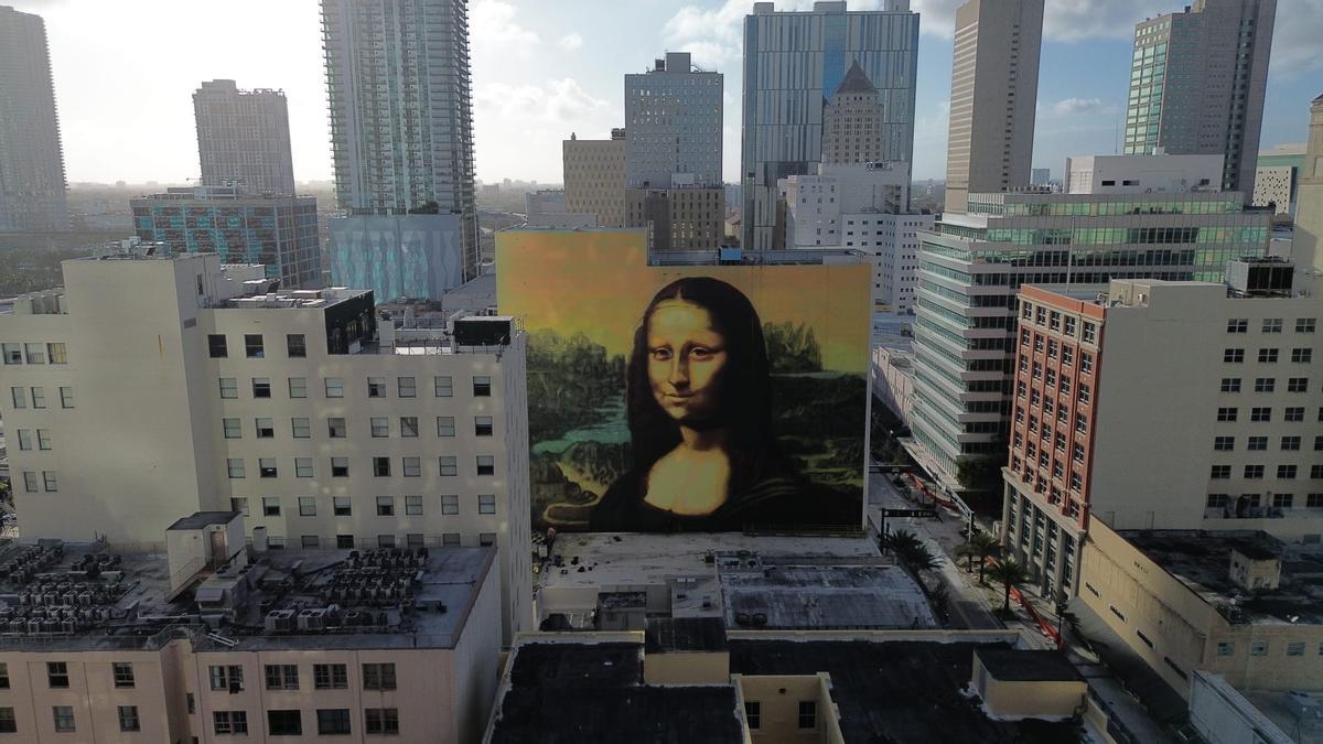 Mural de La Gioconda realizado por Mäkelä en el distrito Wynwood