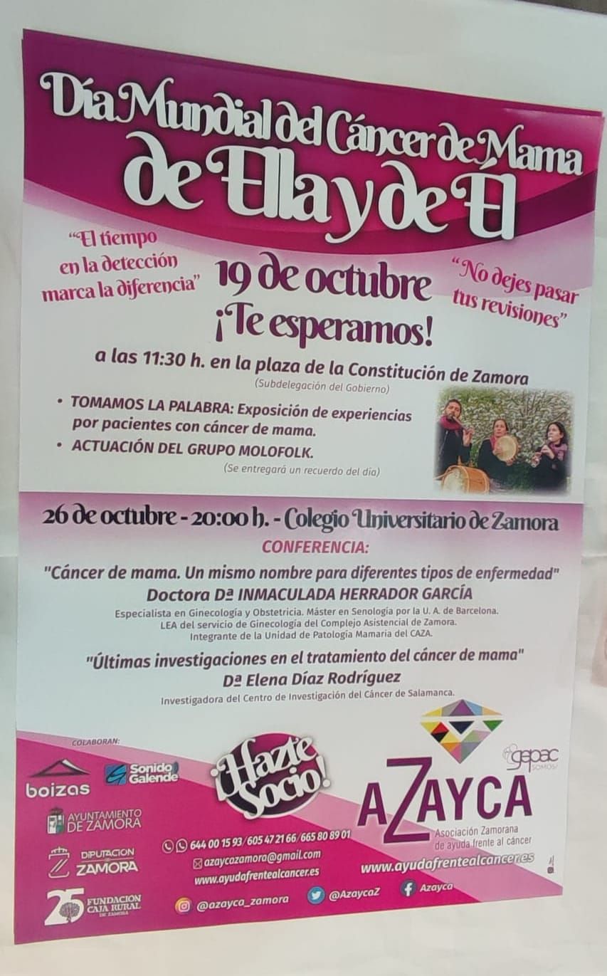 cartel con las actividades organizadas