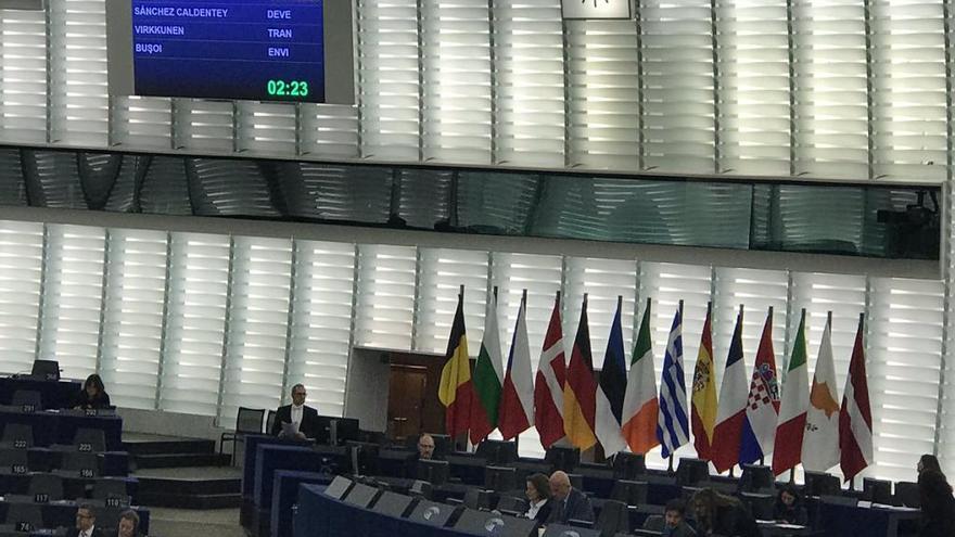 Imagen del pleno del parlamento europeo compartida por la portavoz socialista.