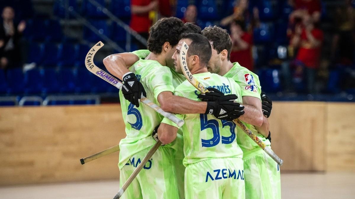 Los jugadores del Barça celebran un gol