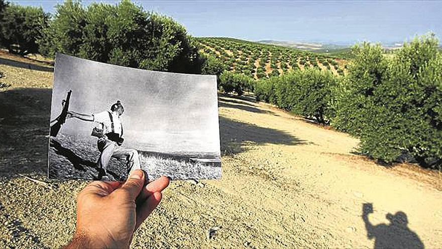 &quot;Muerte de un miliciano&quot; en el lugar donde fue hecha por Robert Capa. //FdV