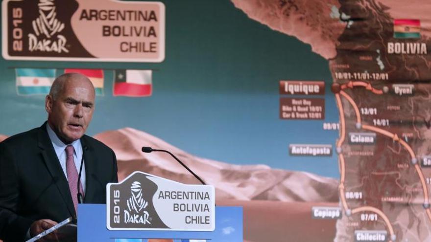 El ministro argentino de Turismo Enrique Meyer en la presentación del Dakar.