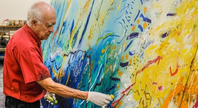 Las Palmas de Gran Canaria. El pintor Félix Juan Bordes en su estudio.  | 25/09/2019 | Fotógrafo: José Carlos Guerra