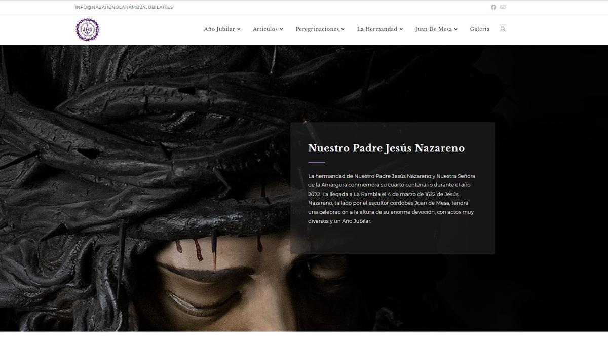 Portada de la página web dedicada al Año Jubilar Nazareno.