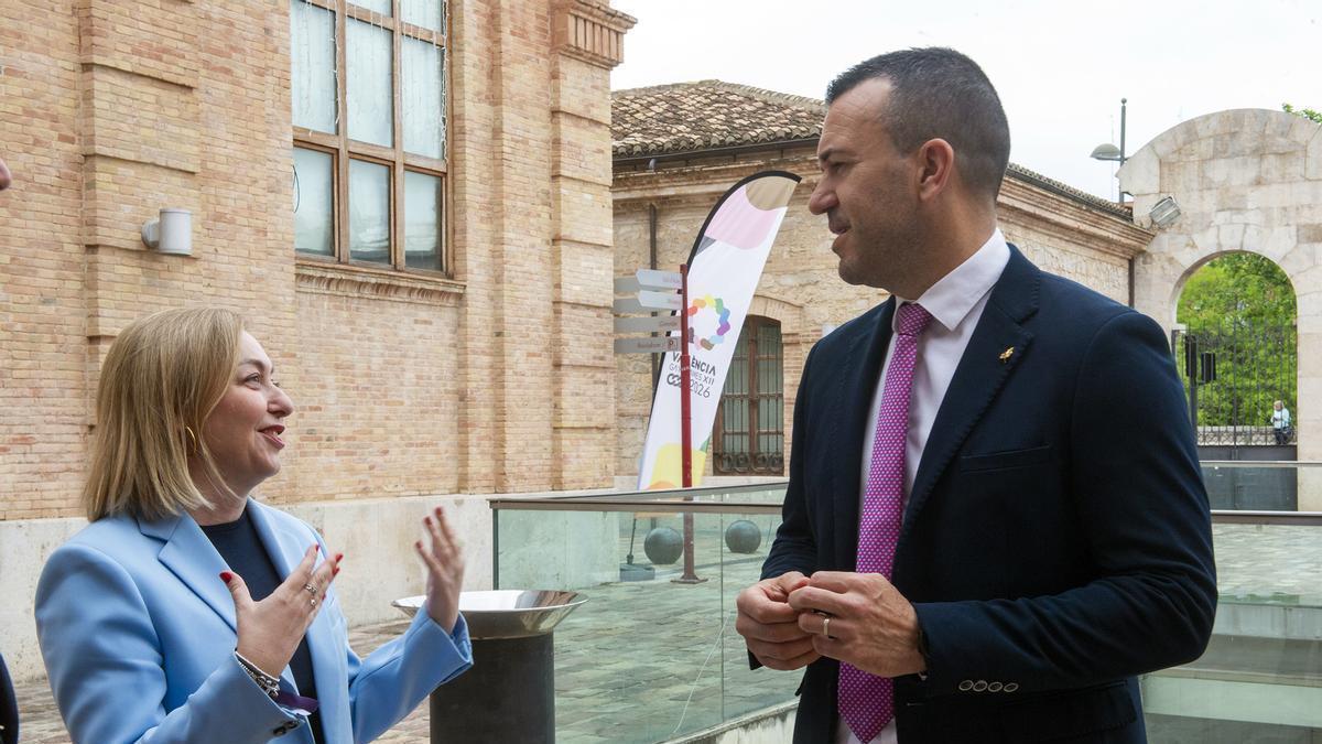 El presidente de la Diputació, Vicent Mompó, y la vicepresidenta, Natàlia Enguix.