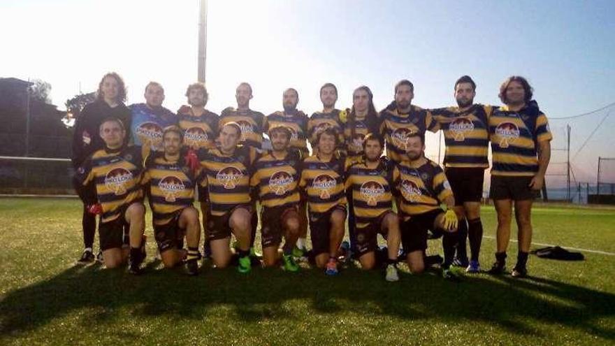 Integrantes del equipo del Auriense, en Vigo. // FdV