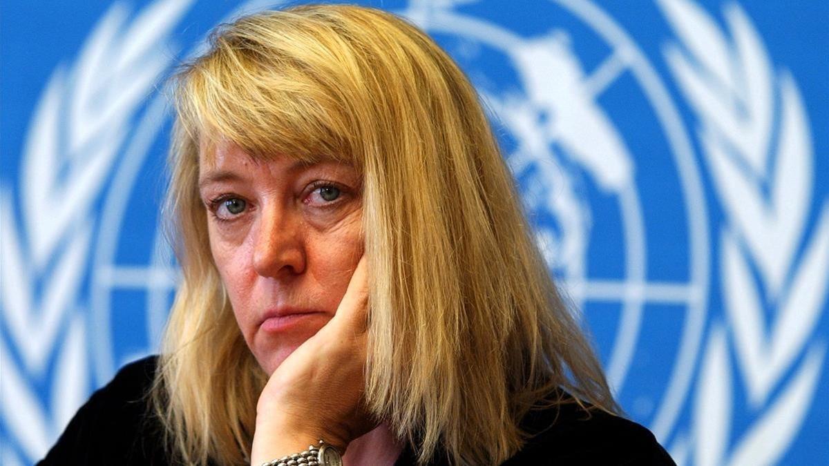 Jody Williams, premio Nobel de la Paz en 1997, en la ONU, en Ginebra, en el 2013.