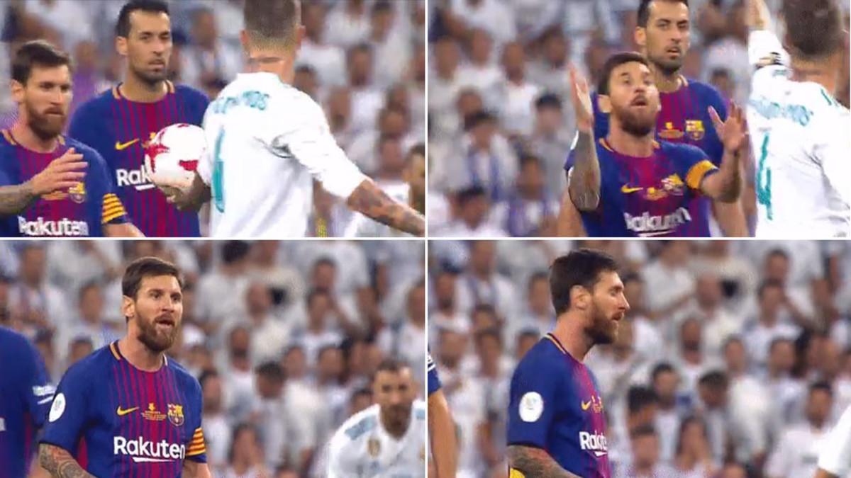 Cuatro imágenes del lamentable vacile de Sergio Ramos a Messi