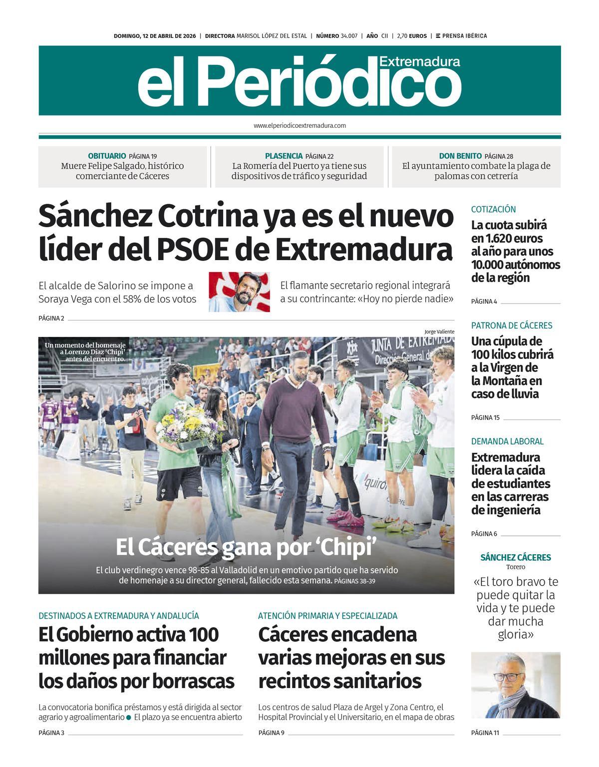 Consulta la portada correspondiente al día 12 de abril de 2026