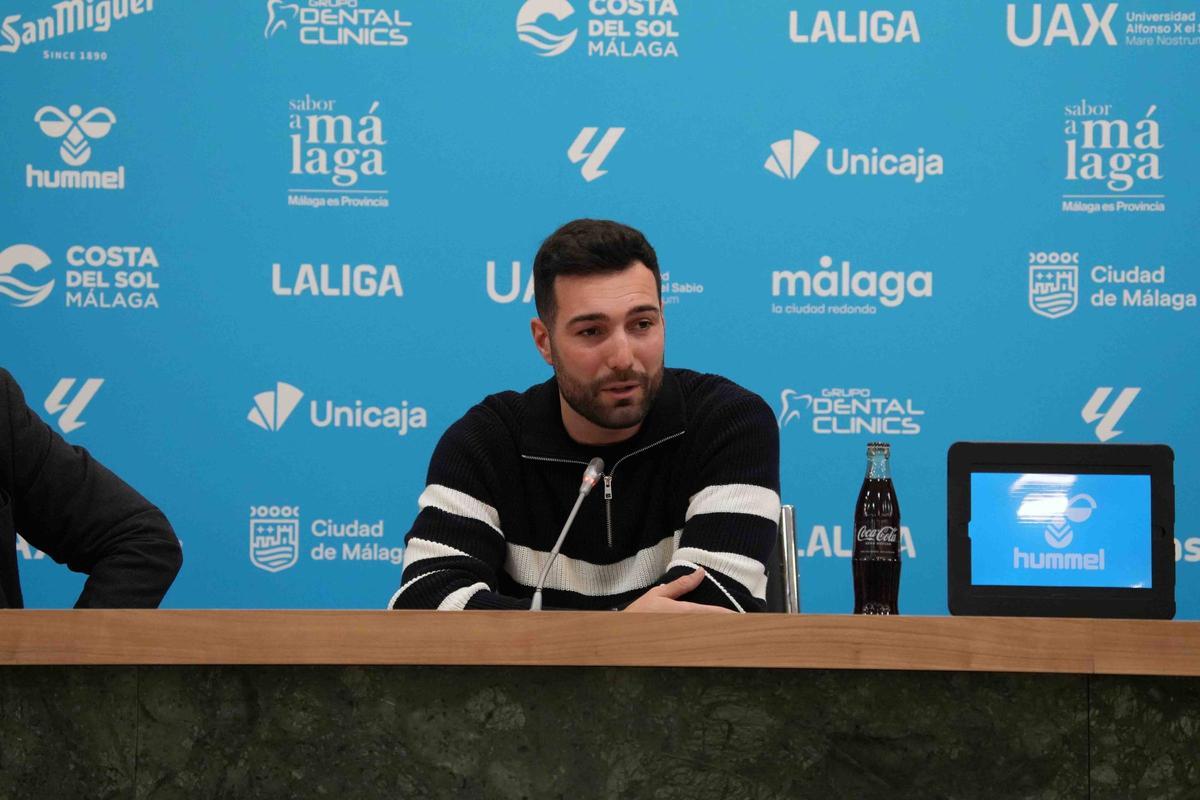 Álex Pastor, en la sala de prensa de La Rosaleda, este jueves.
