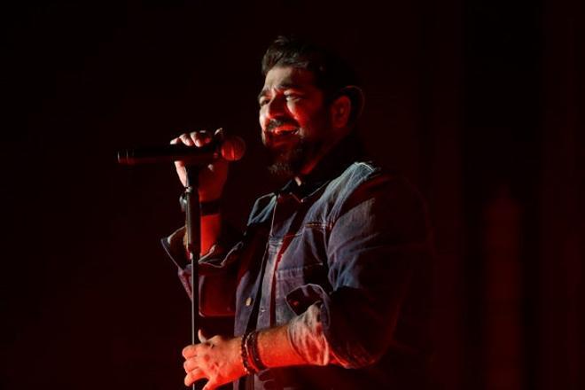 El cantante Antonio Orozco durante un concierto en Madrid