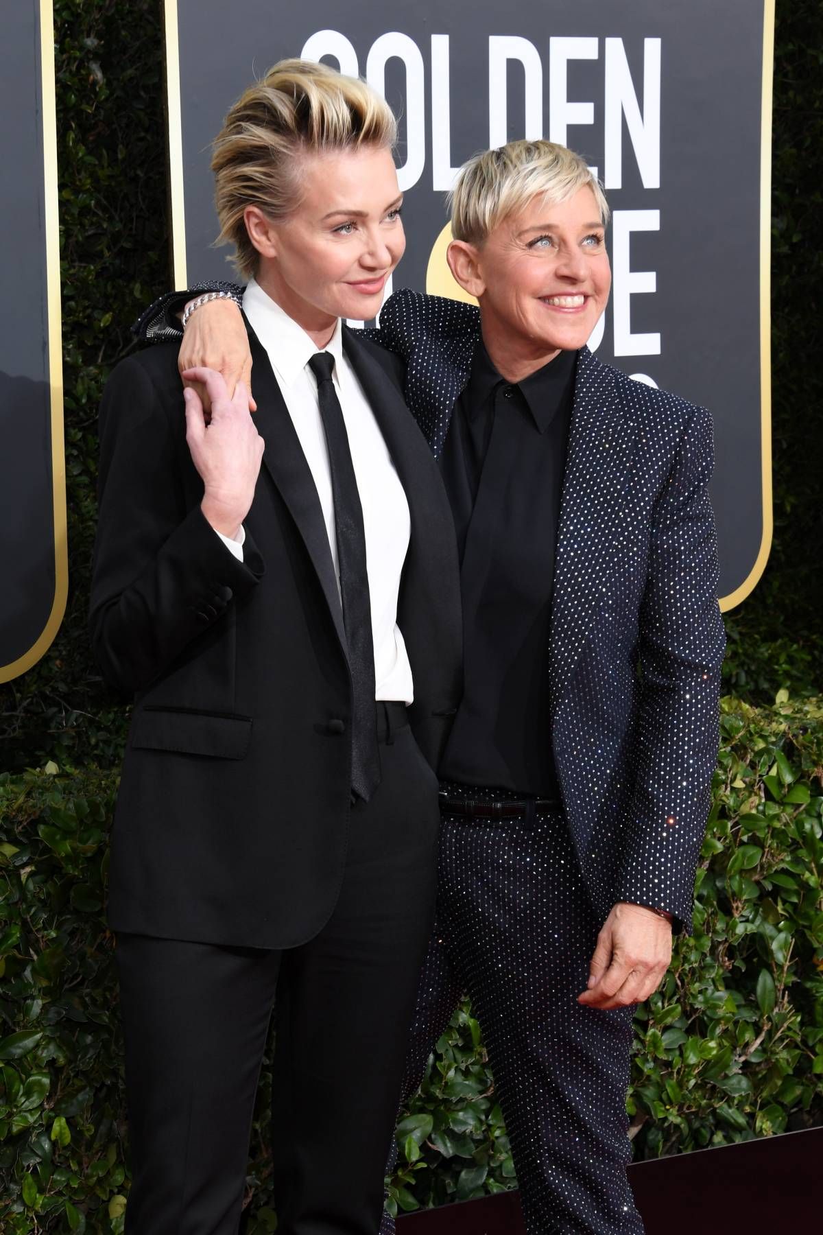 Portia Di Rossi y Ellen Degeneres en los Globos de Oro 2020