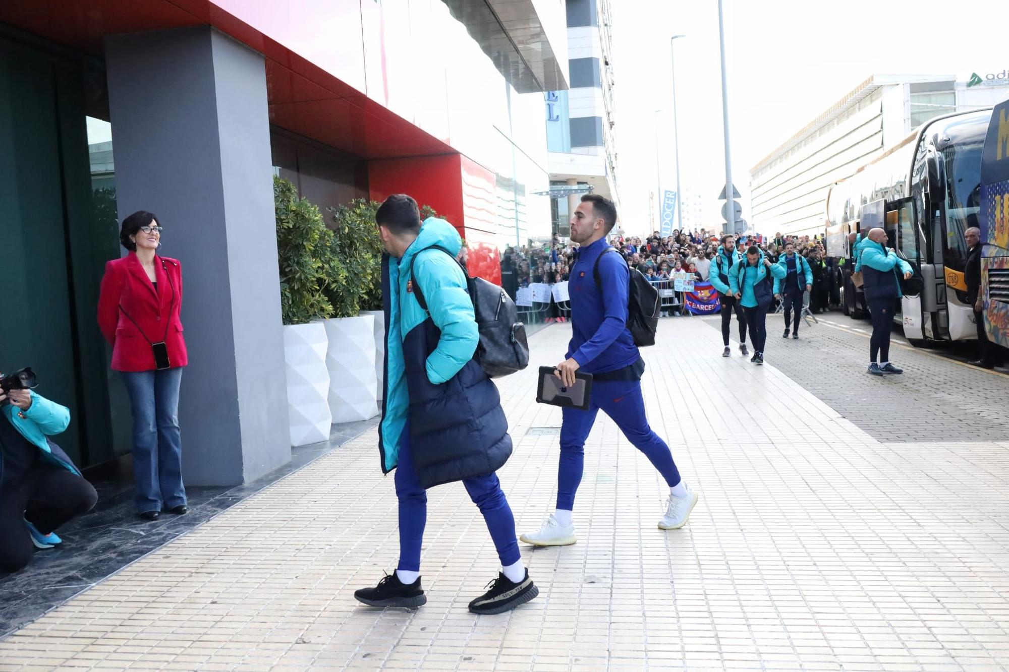 Llegada del Barcelona a Castelló para jugar contra el Villarreal