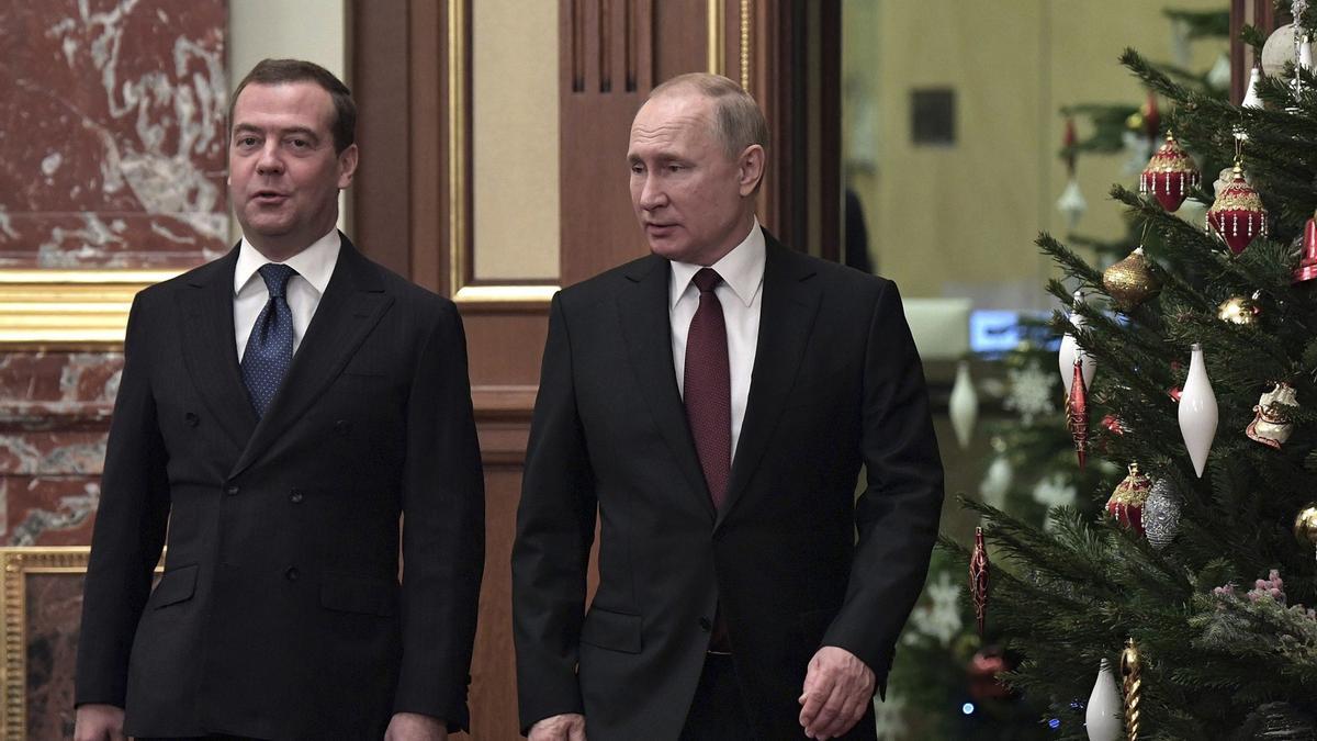 Imagen de archivo de Dimitri Medvedev y Vladimir Putin.