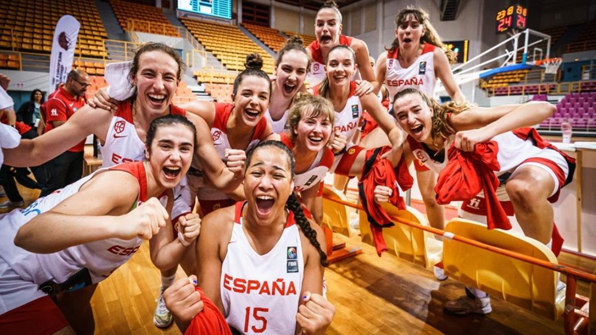 España U18F celebra el pase a la final del Europeo de Grecia