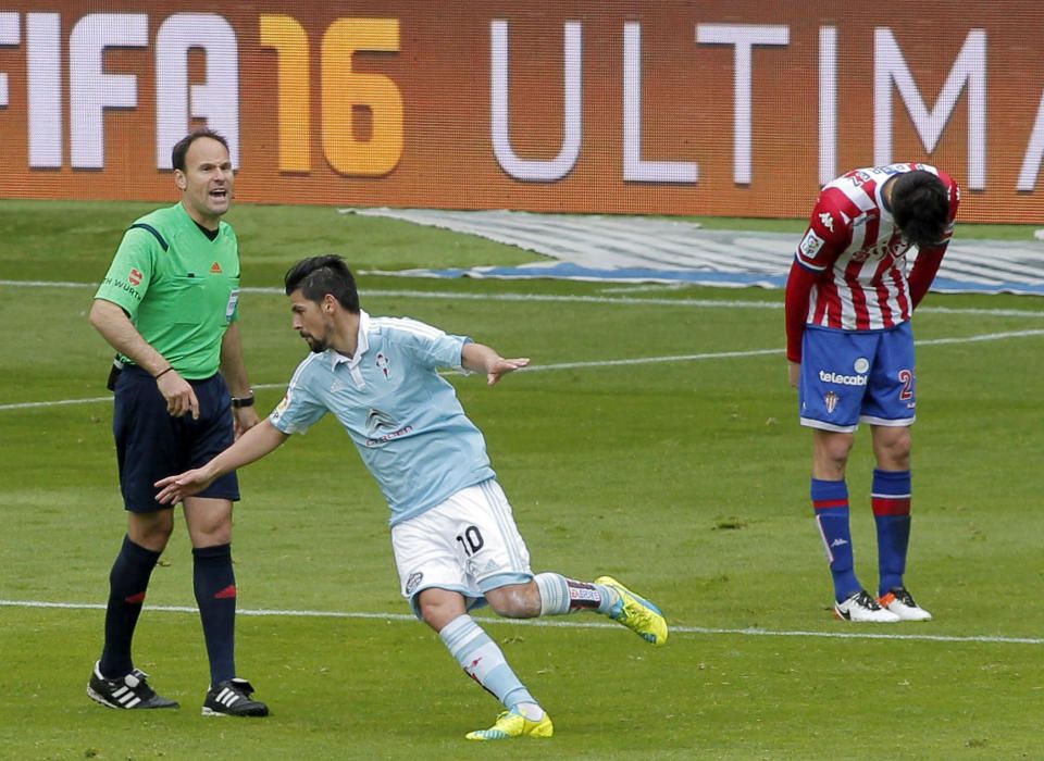 Victoria celeste ante el Sporting de Gijón gracias a un gol en la segunda mitad de Nolito