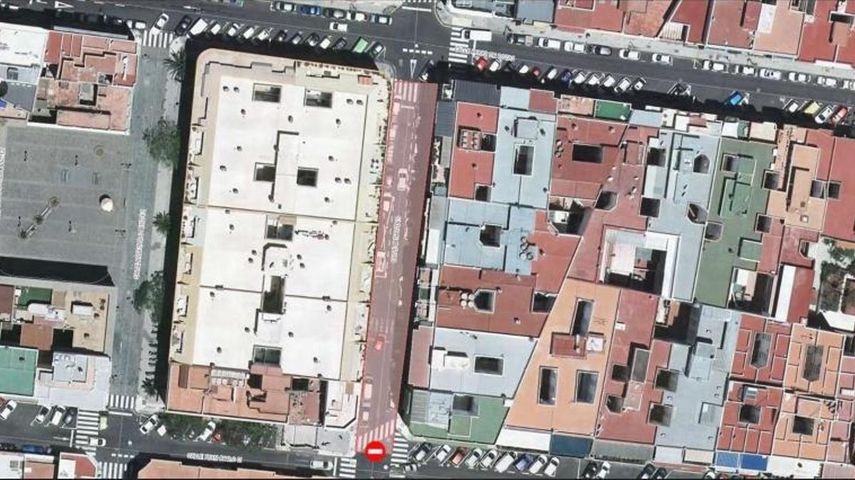 Plano de la zona afectada por la obra de asfaltado en la calle Benavides.