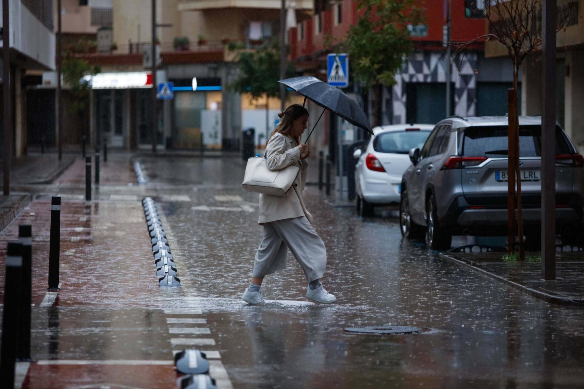 Todas las imágenes de la lluvia en Ibiza