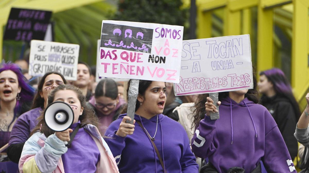Manifestación por el 8-M en la ciudad de Vigo