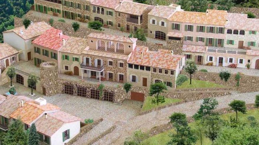 Una recreación del proyecto de urbanización de es Guix, en el municipio de Escorca.