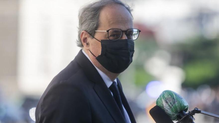 Quim Torra, dirigint-se als mitjans, dijous a Madrid |