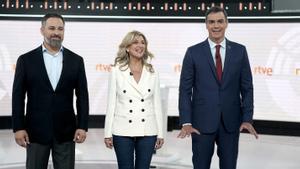 El debate a tres en RTVE, en imágenes.