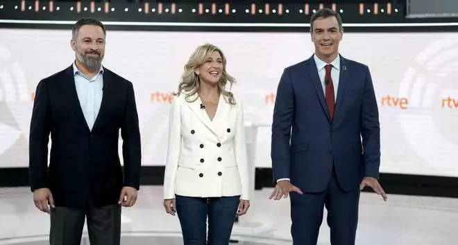 El debate a tres en RTVE, en imágenes