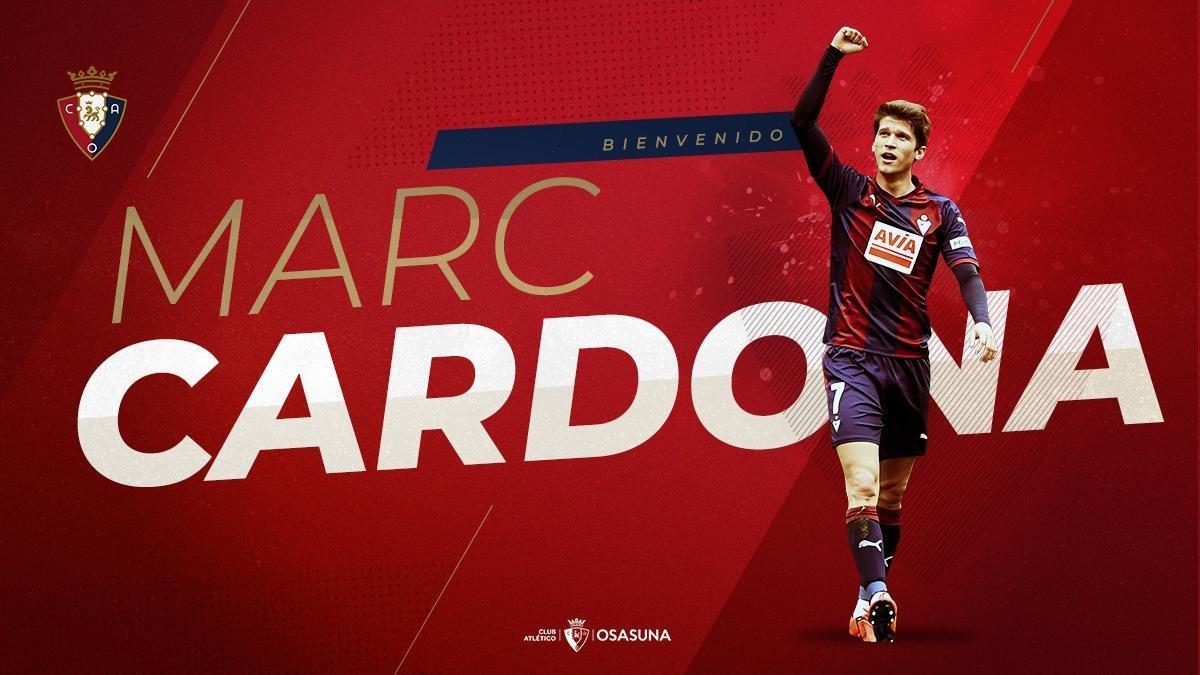 Osasuna anuncia el fichaje de Marc Cardona.