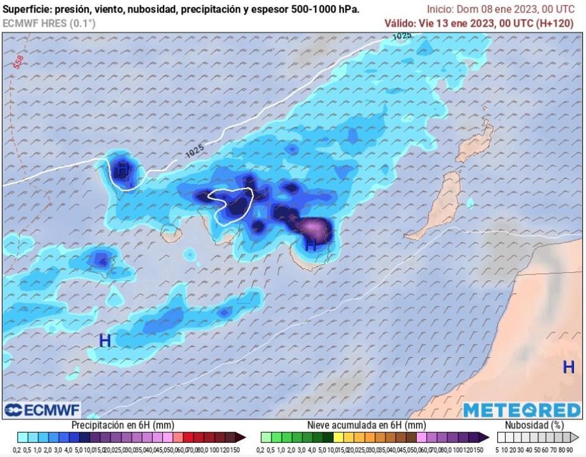 Predicción meteorológica en Canarias para este viernes, 13 de enero