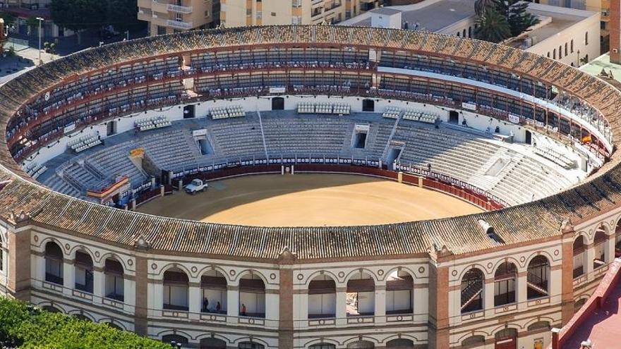 Imagen aérea de la plaza de toros de La Malagueta.