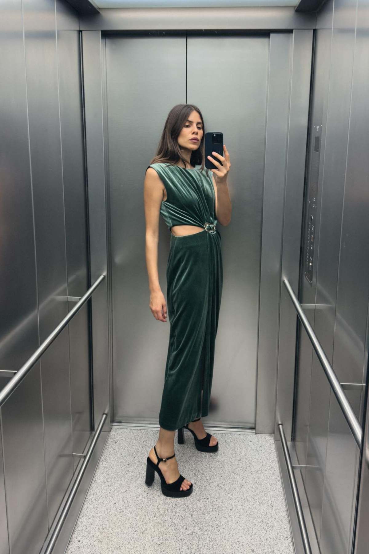 pull & bear green dress ZARA. Short flowing green printed dress TS – Hibuy market main image 0