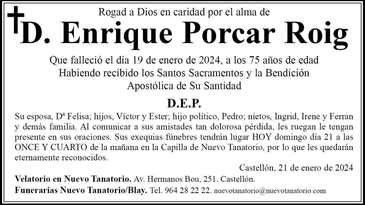 D. Enrique Porcar Roig