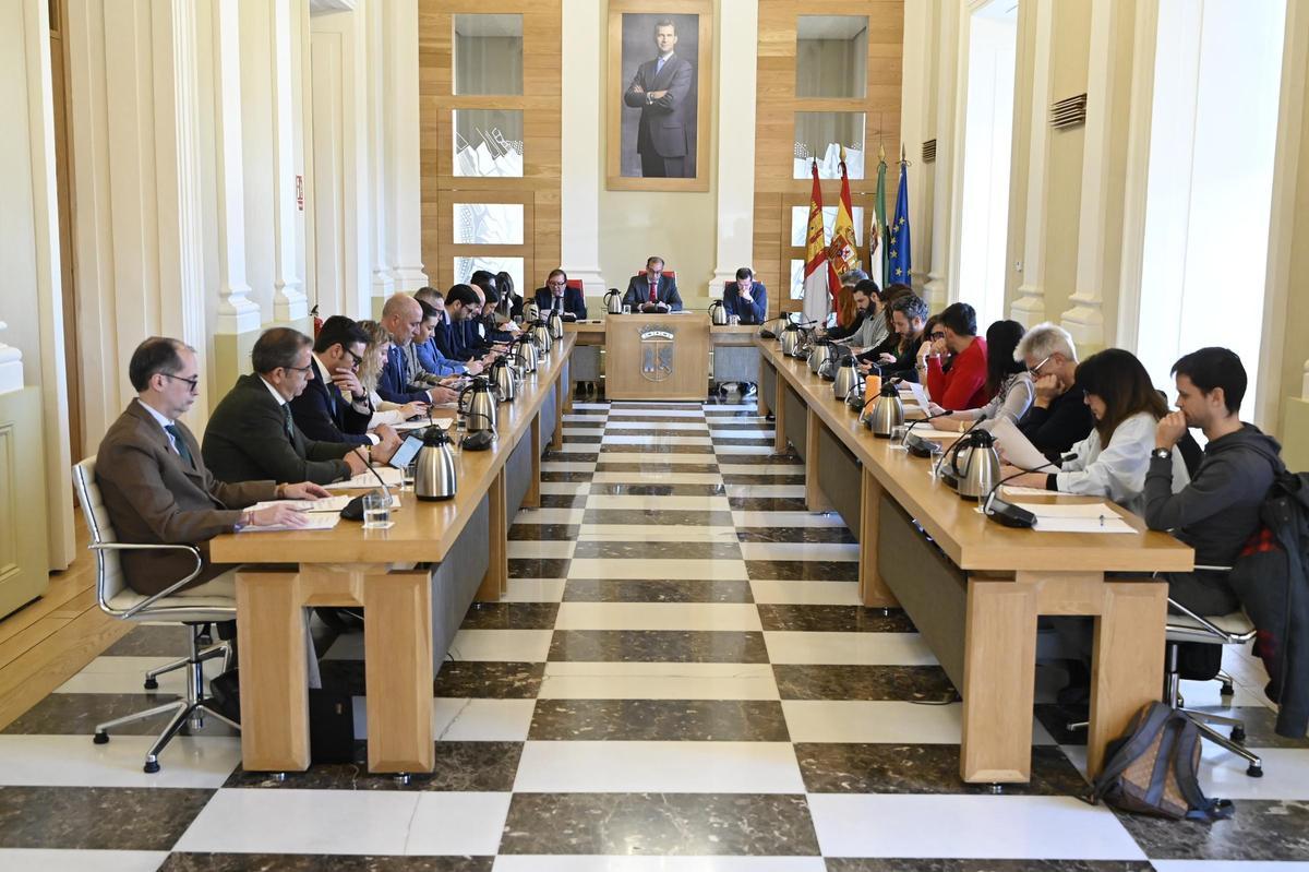 Sesión plenaria, este jueves, en Cáceres.