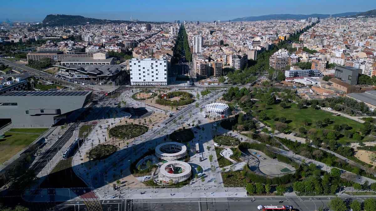 Vista aèria del resultat de la transformació de Glòries.