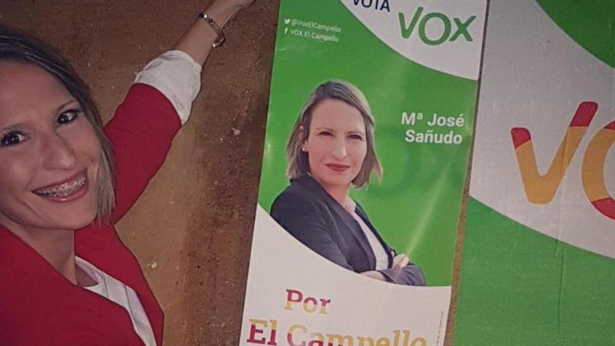 María José Sañudo durante la campaña electoral anterior en la que fue cabeza de lista.