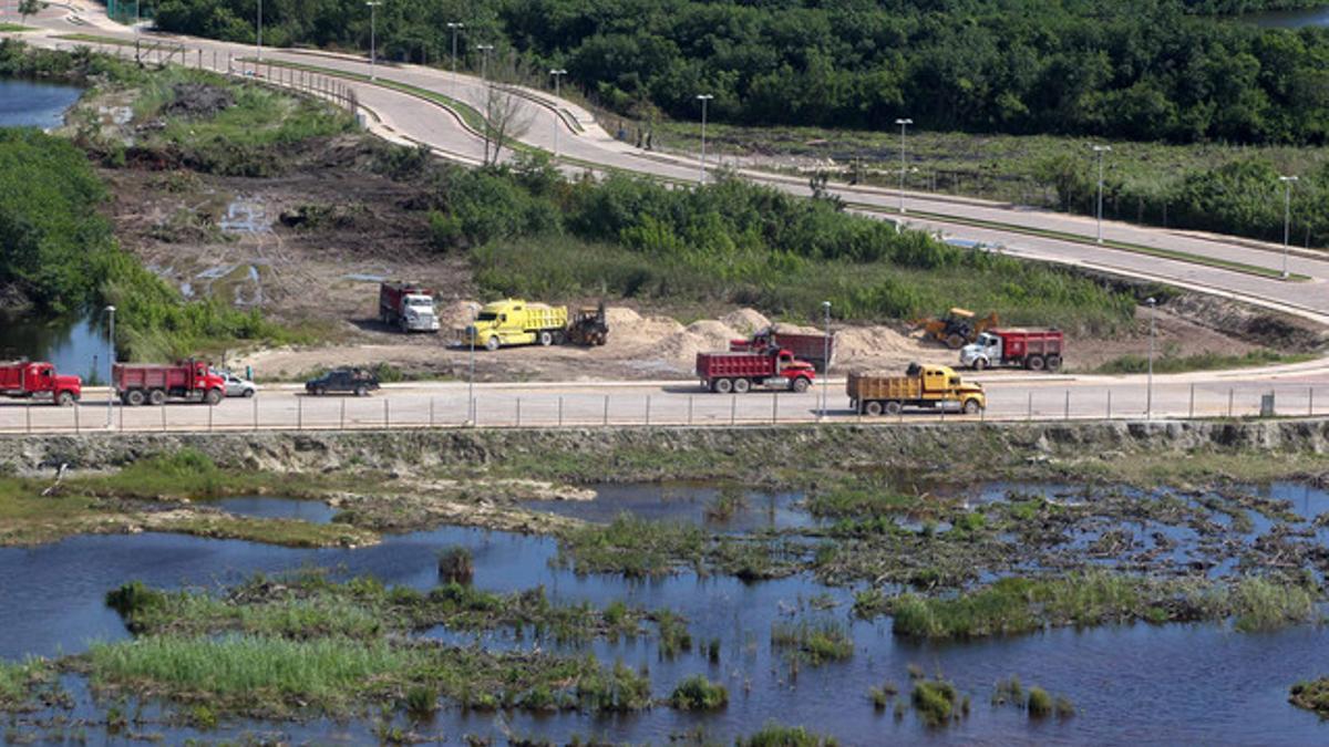 Una zona de manglar afectado por el desarrollo del proyecto Malecón Tajamar, en Cancún