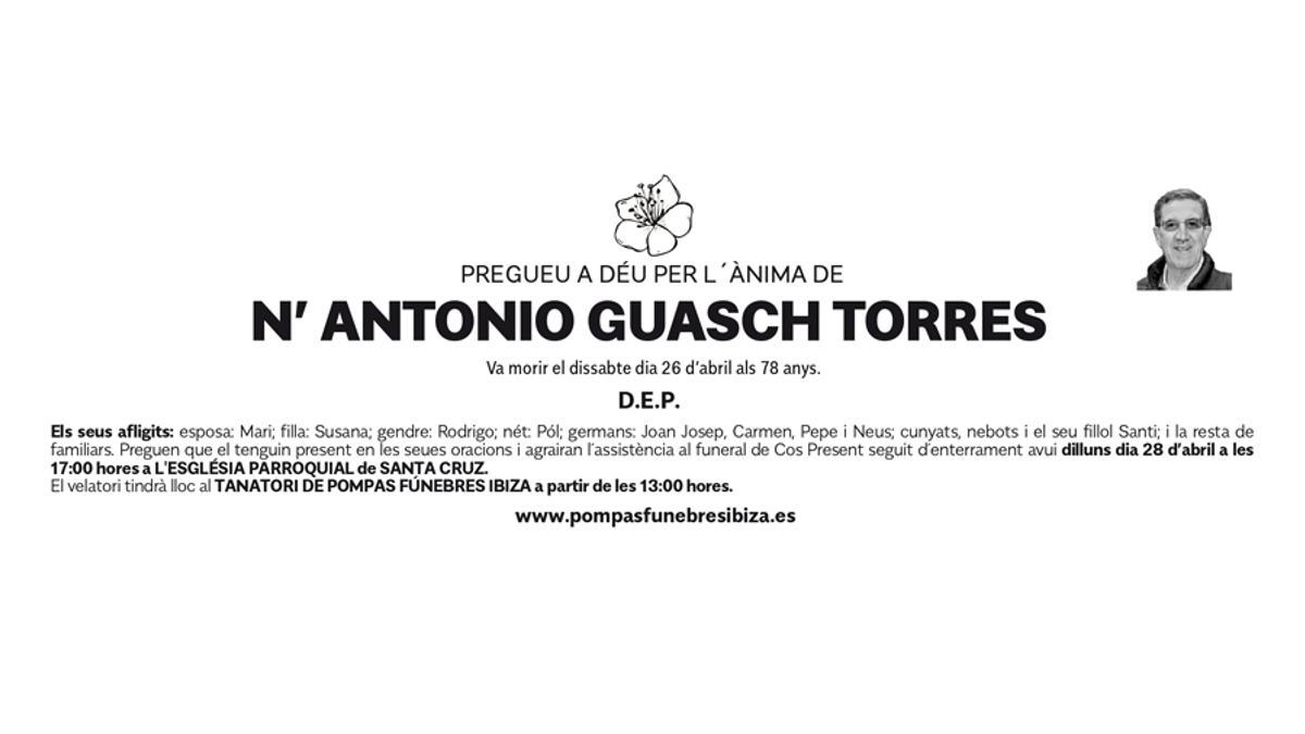 Esquela Antonio Guasch Torres