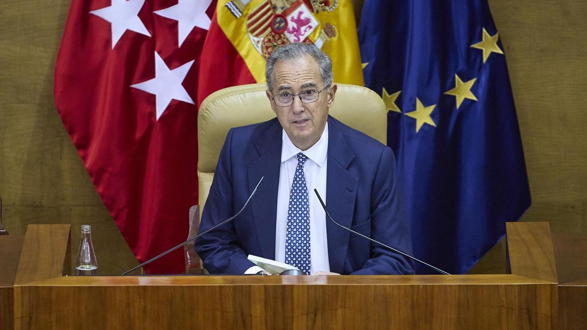 El presidente de la Asamblea de Madrid, Enrique Ossorio, durante un pleno.