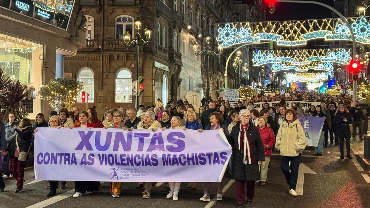 Vigo se manifiesta contra el 25N.
