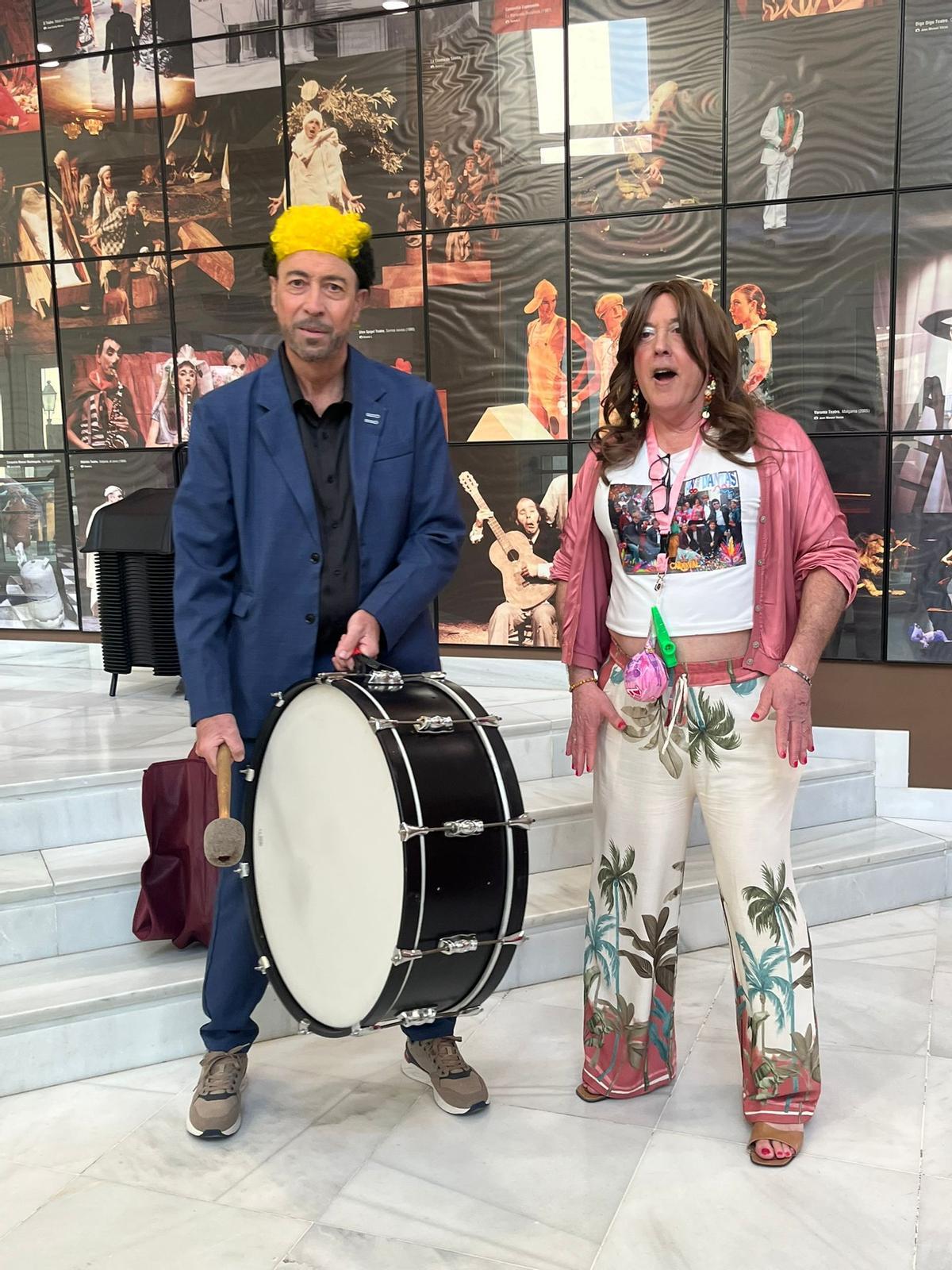 David Camorrano y Lala Chupachus en el Carnaval de Palma del Río.