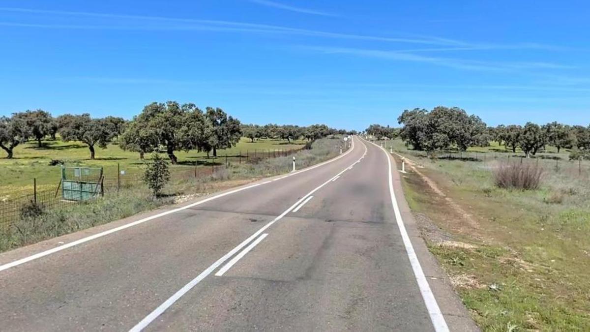 Kilómetro 54 de la EX-110, donde se ha producido el accidente.