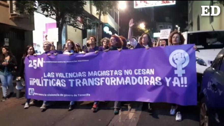 Manifestación contra la violencia de la mujer en Santa Cruz de Tenerife