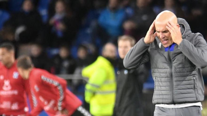 Luis César, anoche en Riazor.